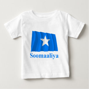 T-shirt Pour Bébé Drapeau de ondulation de la Somalie avec le nom
