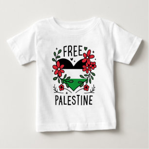 T-shirt Pour Bébé Drapeau de palestine libre