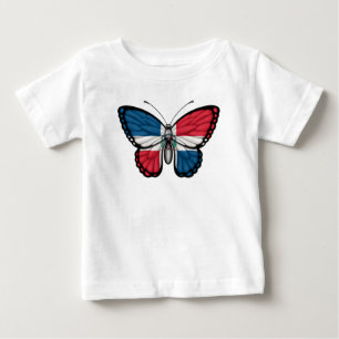 T-shirt Pour Bébé Drapeau de papillon de la République Dominicaine
