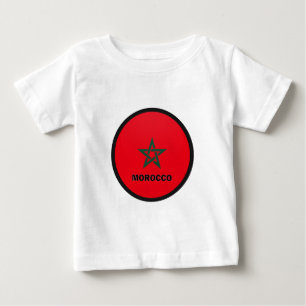 T-shirt Pour Bébé Drapeau de qualité de rondeau du Maroc