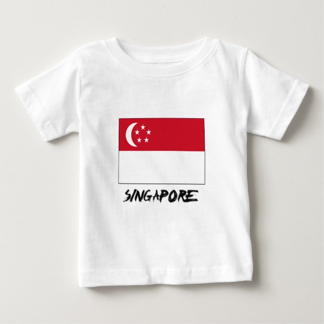 T-shirt Pour Bébé Drapeau de Singapour (Devant)