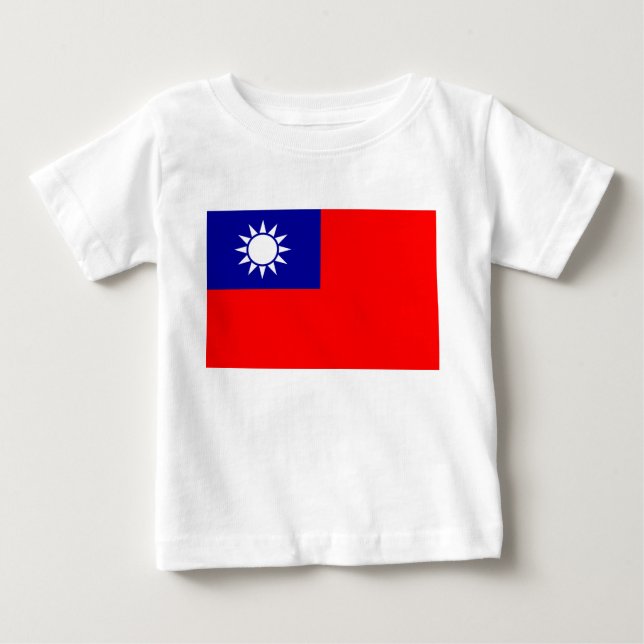 T-shirt Pour Bébé Drapeau de Taïwan : République de Chine, Taipei ch (Devant)