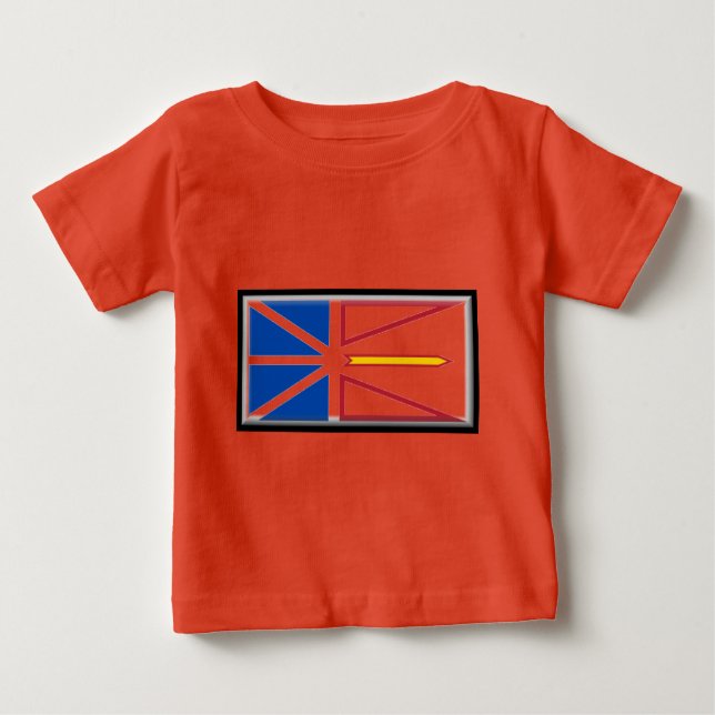 T-shirt Pour Bébé Drapeau de Terre-Neuve (Canada) (Devant)