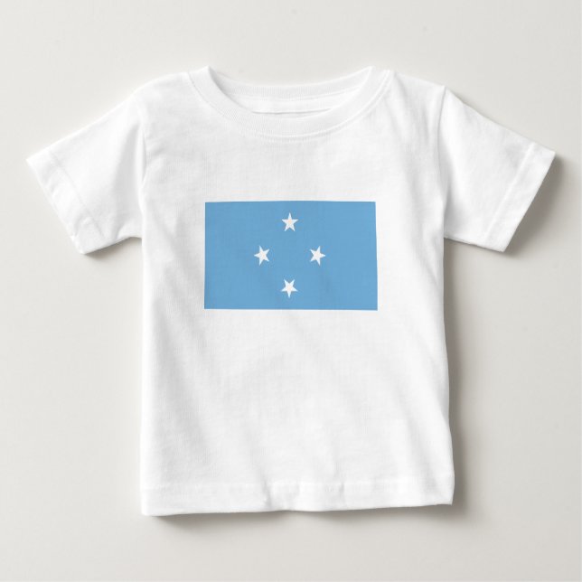 T-shirt Pour Bébé Drapeau des États fédérés de Micronésie (Devant)