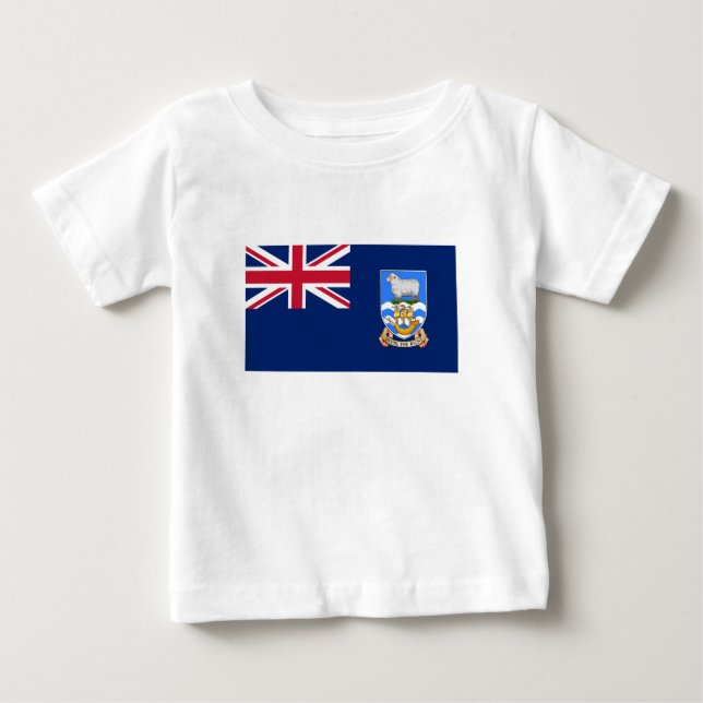 T-shirt Pour Bébé Drapeau des îles Falkland (Devant)