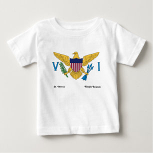 T-shirt Pour Bébé Drapeau des îles Vierges américaines St. Thomas US