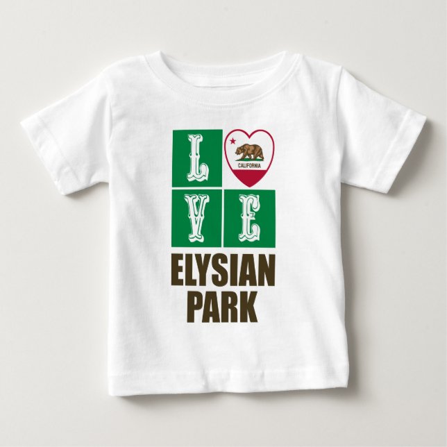 T-shirt Pour Bébé Drapeau d'État de Californie Coeur Elysian Park (Devant)