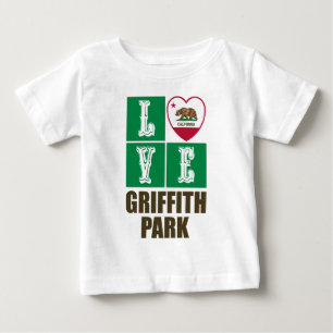 T-shirt Pour Bébé Drapeau d'État de Californie Heart Griffith Park