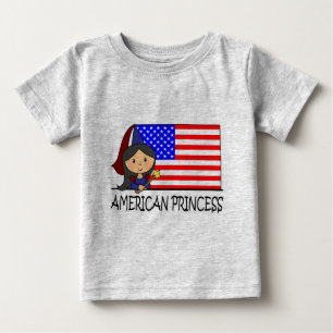 T-shirt Pour Bébé Drapeau Drapeau de la princesse américaine