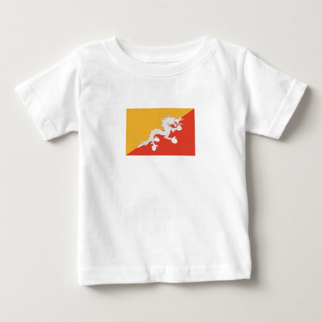 T-shirt Pour Bébé Drapeau du Bhoutan patriotique (Devant)