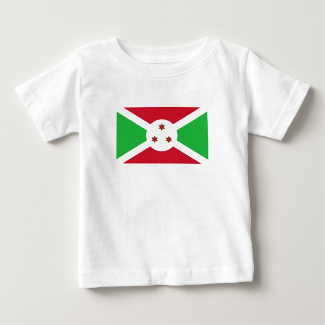 T-shirt Pour Bébé Drapeau du Burundi patriotique (Devant)