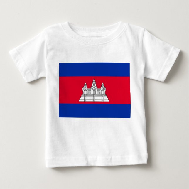 T-shirt Pour Bébé Drapeau du Cambodge (Devant)