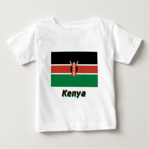 T-shirt Pour Bébé Drapeau du Kenya avec le nom