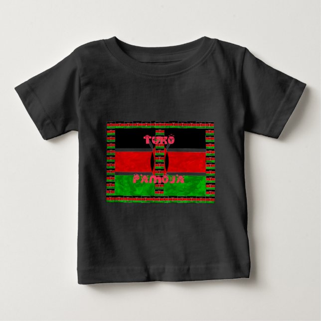 T-shirt Pour Bébé Drapeau du Kenya : Tuko Pamoja - Design d'art de l (Devant)