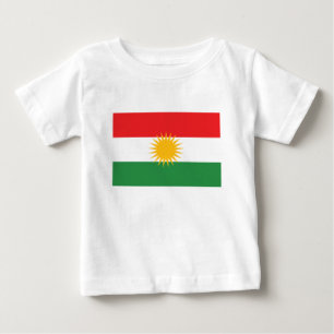 T-shirt Pour Bébé Drapeau du Kurdistan ; Kurde ; Kurde