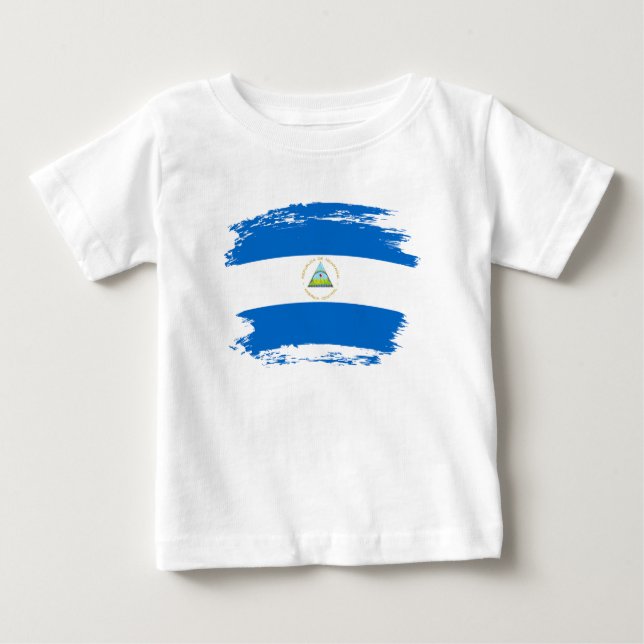 T-shirt Pour Bébé Drapeau du Nicaragua (Devant)