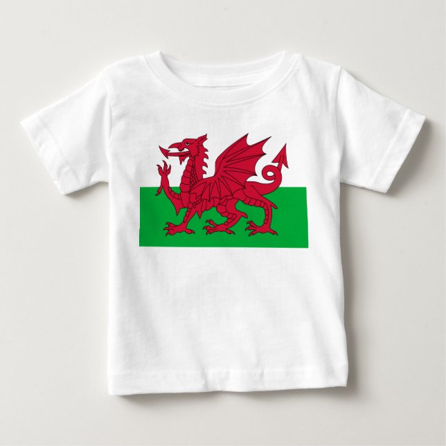 T-shirt Pour Bébé Drapeau du Pays de Galles (Devant)
