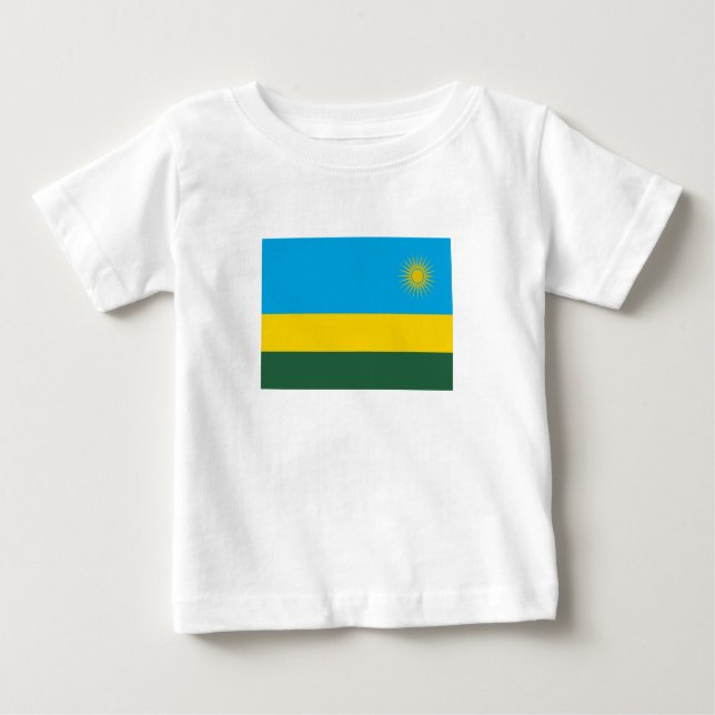 T-shirt Pour Bébé Drapeau du Rwanda (Devant)
