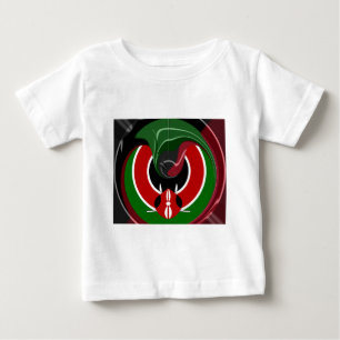 T-shirt Pour Bébé Drapeau Fluid Kenyan : Un design moderne