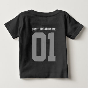 T-shirt Pour Bébé Drapeau Gadsden Ne me marche pas dessus NOIR JAUNE