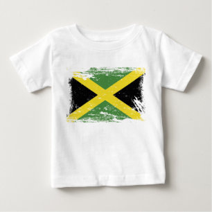 T-shirt Pour Bébé Drapeau grunge de la Jamaïque