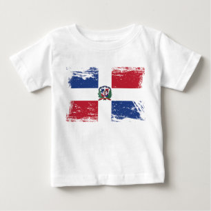 T-shirt Pour Bébé Drapeau grunge de la République Dominicaine