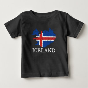 T-shirt Pour Bébé Drapeau Islande