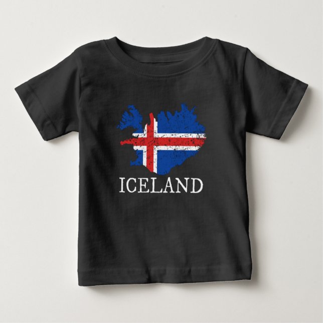 T-shirt Pour Bébé Drapeau Islande (Devant)