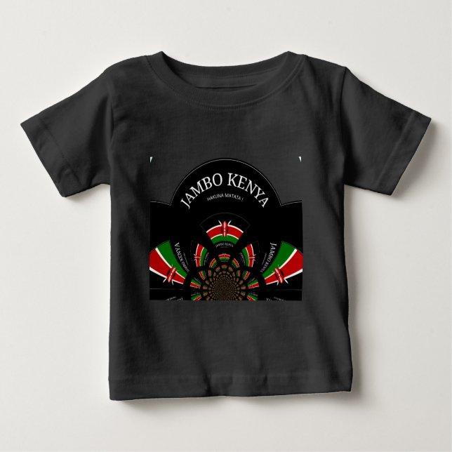 T-shirt Pour Bébé Drapeau kényan inspiré Jambo Welcome Design Art (Devant)