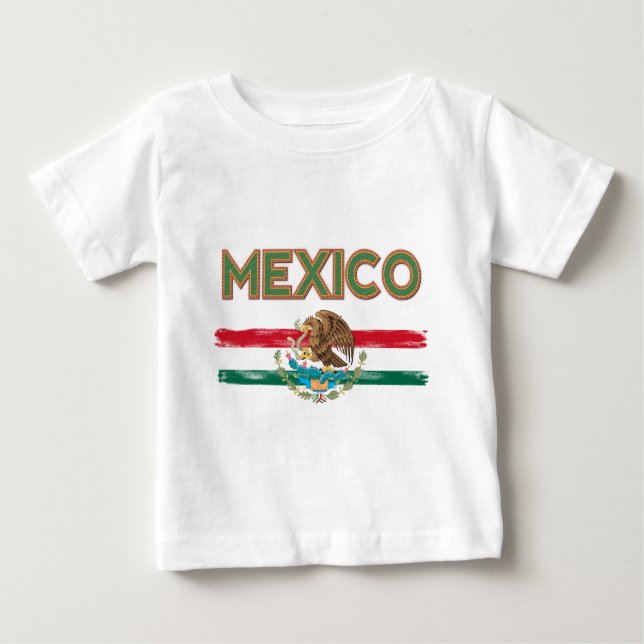 T-shirt Pour Bébé Drapeau mexicain du Mexique (Devant)