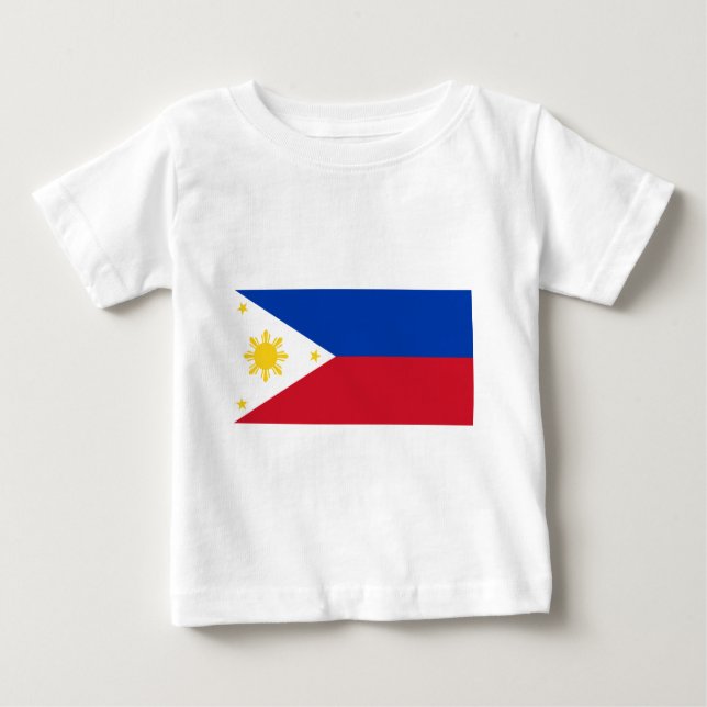 T-shirt Pour Bébé Drapeau philippin, drapeau national d'îles (Devant)