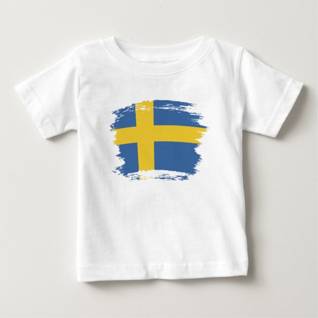 T-shirt Pour Bébé Drapeau suédois (Devant)