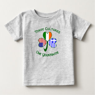 T-shirt Pour Bébé Drapeaux américains grecs Shamrocks Votre nom