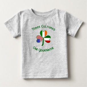 T-shirt Pour Bébé Drapeaux irlandais Shamrock Votre nom