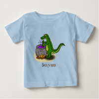 Drôle alligator vert cuisine dessin animé