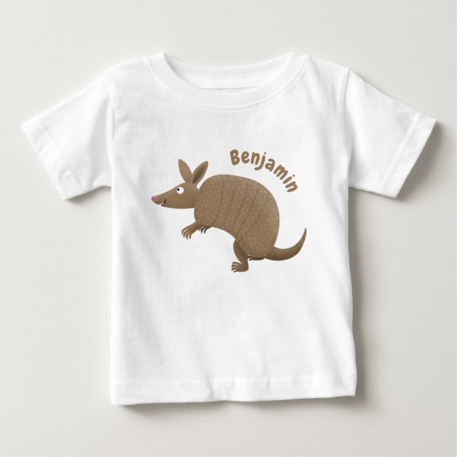 T-shirt Pour Bébé Drôle armadillo joyeux dessin animé (Devant)