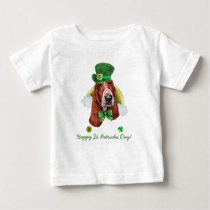 T-shirt Pour Bébé Drôle Basset Hound Or St. Patricks Day