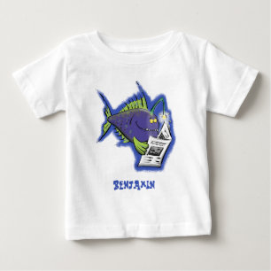 T-shirt Pour Bébé Drôle caricature de poisson de pêcheur