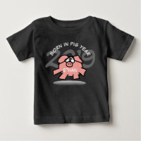 Drôle Cartoon Pink Pig 2019 Personnalisé Baby Tee
