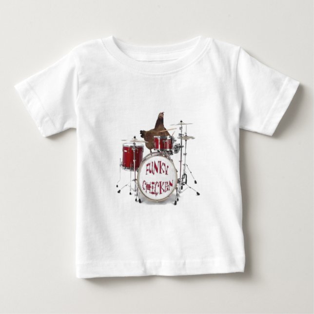 T-shirt Pour Bébé Drôle Drôle Poulet Drôle (Devant)