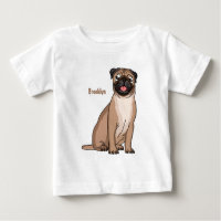 Drôle joyeux dessin animé de chien de carlin