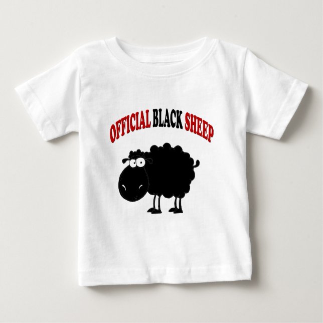 T-shirt Pour Bébé Drôle mouton noir (Devant)