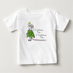 T-shirt Pour Bébé Drôle Noël mignon Souris Arbre Cartoon