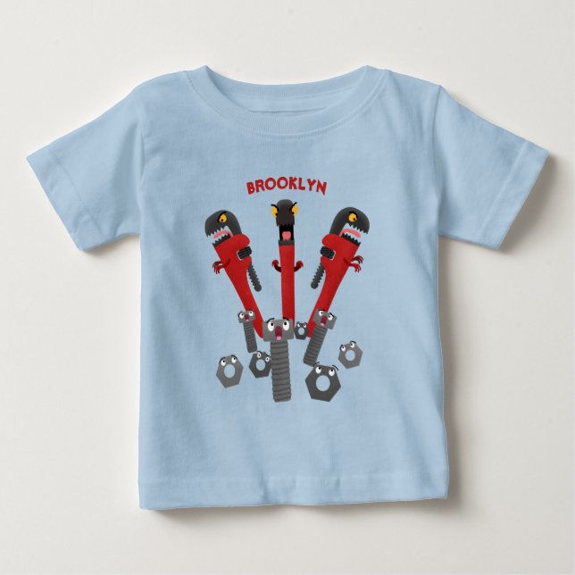 T-shirt Pour Bébé Drôle outil monstre de clé humour dessin animé (Devant)