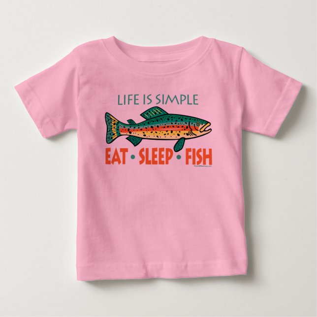 T-shirt Pour Bébé Drôle Pêche Dit Bébé Fille Rose (Devant)