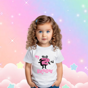 T-shirt Pour Bébé Drôle rose numéro deux de la combinaison pour bébé