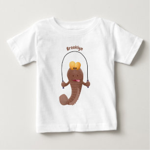 T-shirt Pour Bébé Drôle sauter boudskipper poisson dessin animé