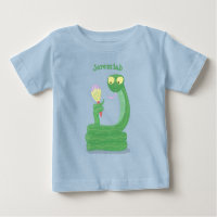 Drôle serpent vert avec caricature maraca