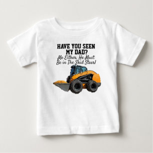 T-shirt Pour Bébé Drôle Skid Steer Équipement lourd Papa Citation