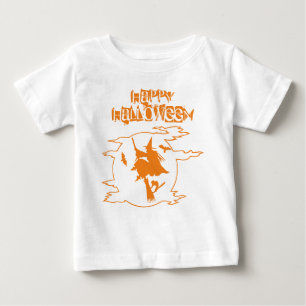 T-shirt Pour Bébé Drôle Sorcière Broomstick Monde Halloween Typogr